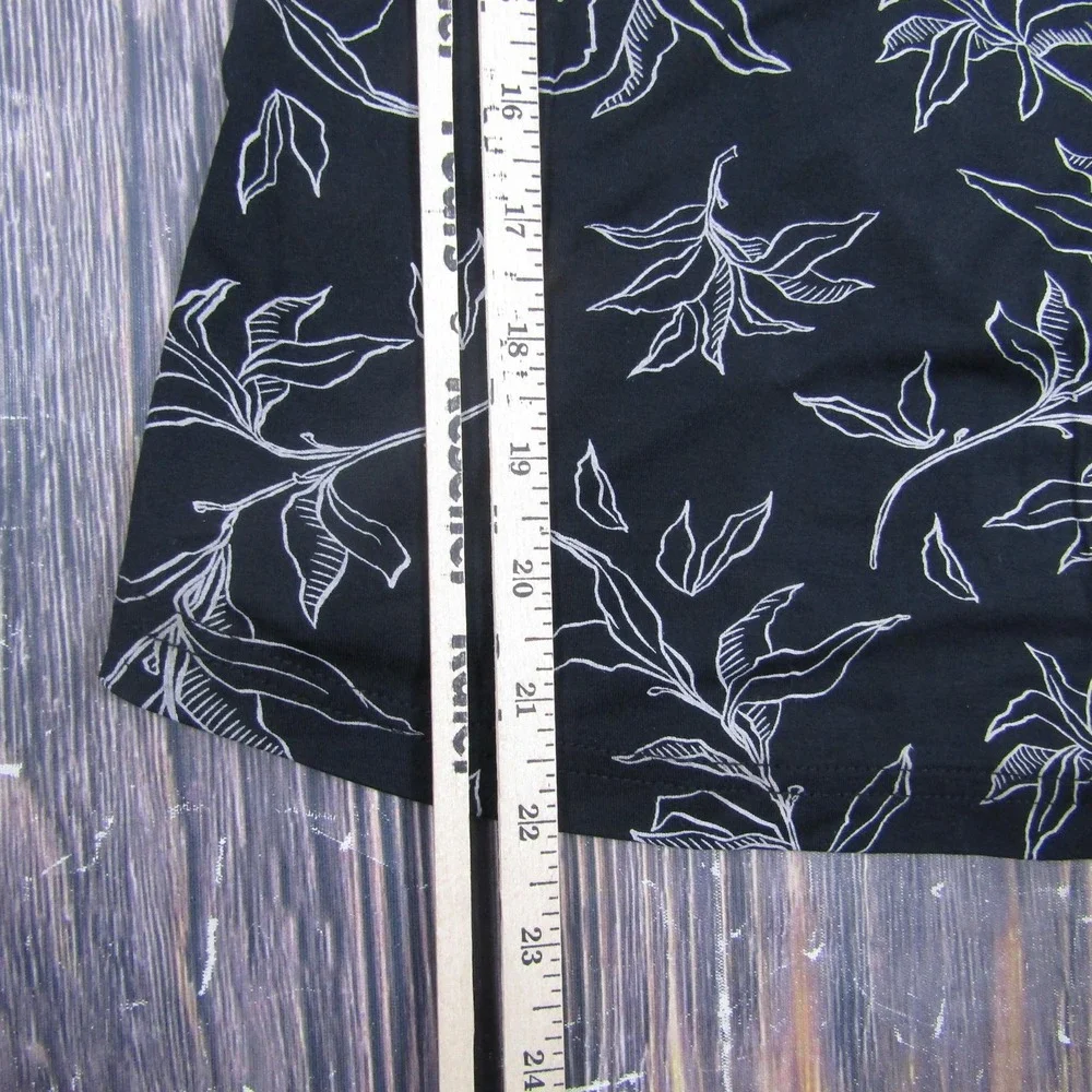 Cozy Earth Pajama Top Womens S Black Botanical Floral Viscose Spandex Button - Picture 7 of 7